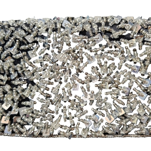 Beautiful black and silver convertible clutch, shoulder purse, formal - Picture 4 of 5